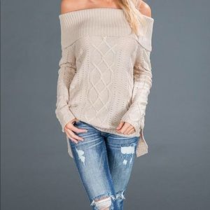 Cappuccino Off Shoulder Sweater